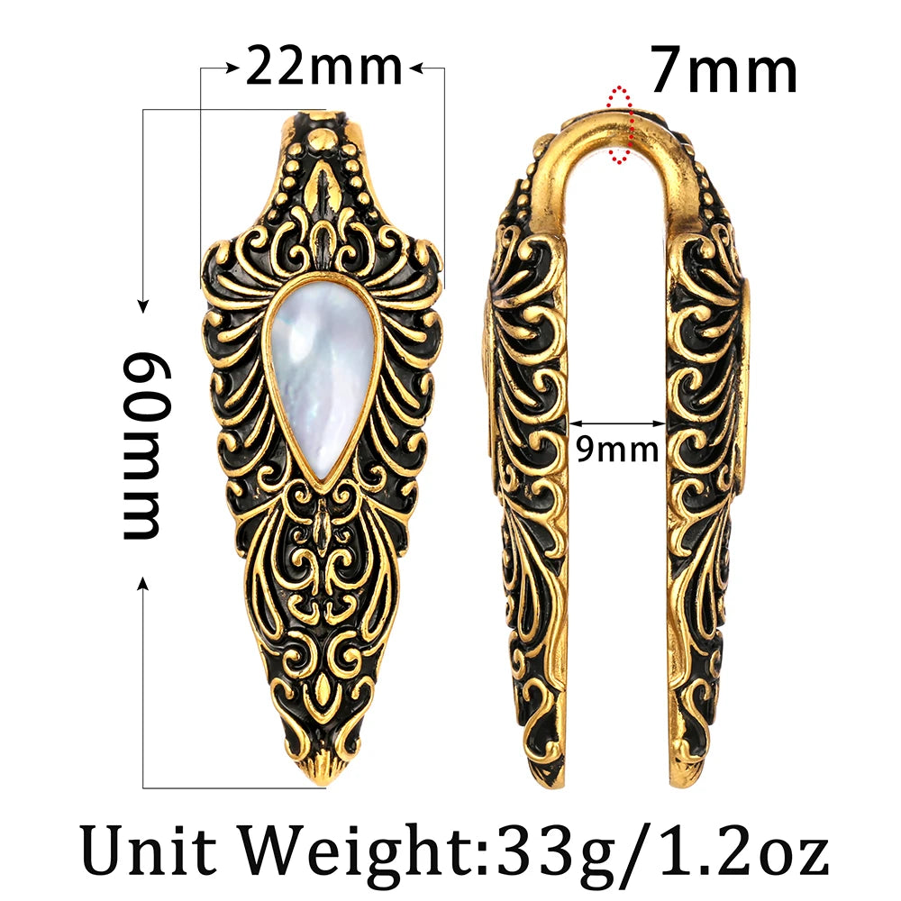Boho White Stone Silver or Gold Weights 22mm