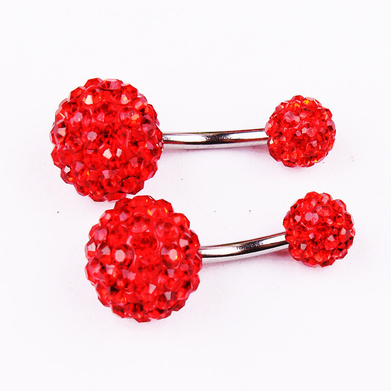 Rhinestones Belly Button Ring 14g