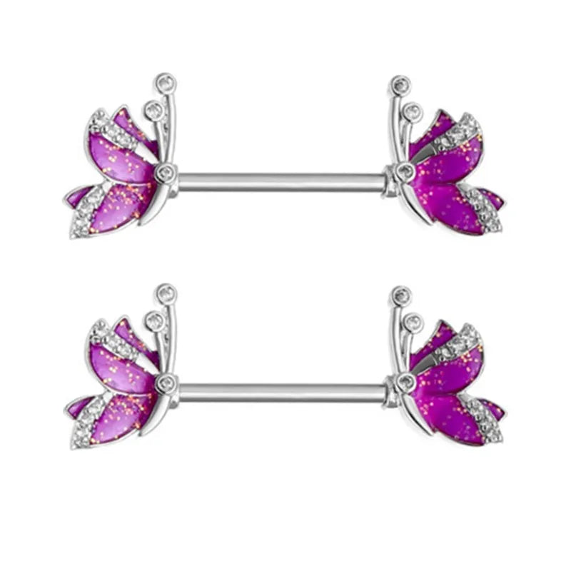 Purple Nipple Barbells 14g