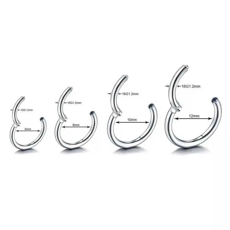 5pcs Surgical Steel Ear Rings