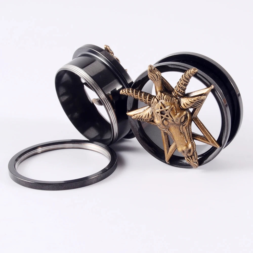 Gothic Goat Threaded Screw-on Tunnels 8-25mm