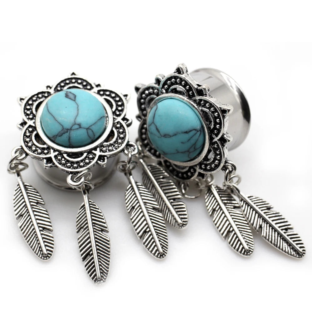 Turquoise Plugz Tunnels Hangers 6-18mm