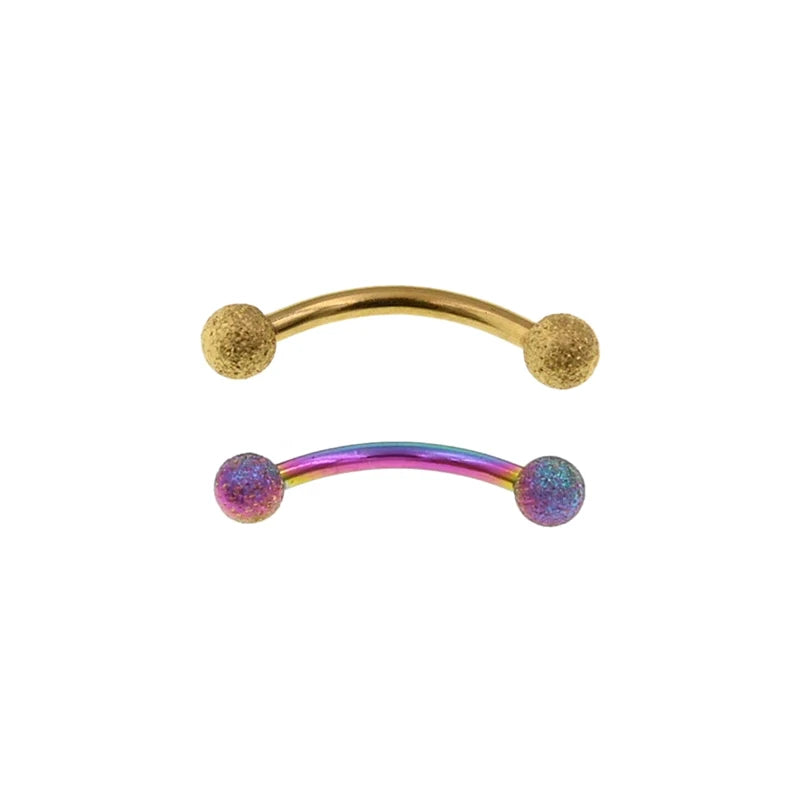 2Pcs 6/8/10mm Eyebrow Vertical Libre Curved Barbell 16g