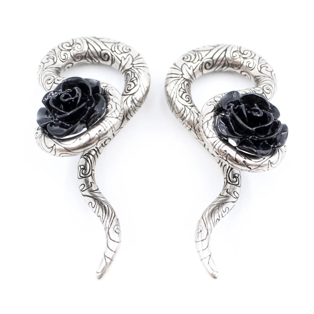 Black Rose Spiral Weights