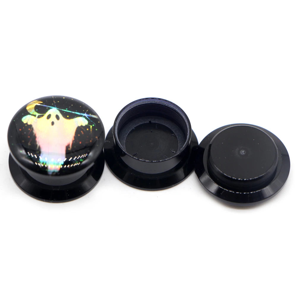 Halloween Gothic Black Acrylic Threaded Screw-on Plugz 8-30mm