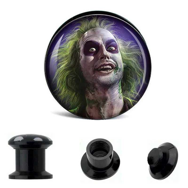 HALLOWEEN SPECIAL 3 Pair/6PCS Horror Icons Ear Plugz 6-30mm