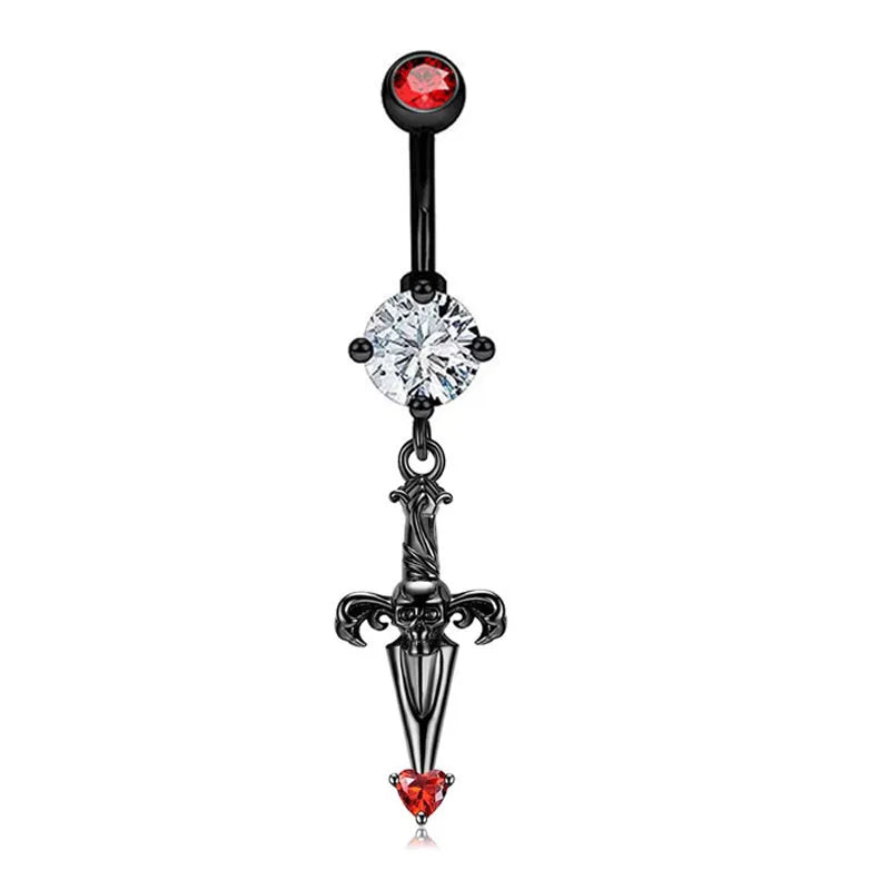 Skeleton Bat Belly Ring 14g
