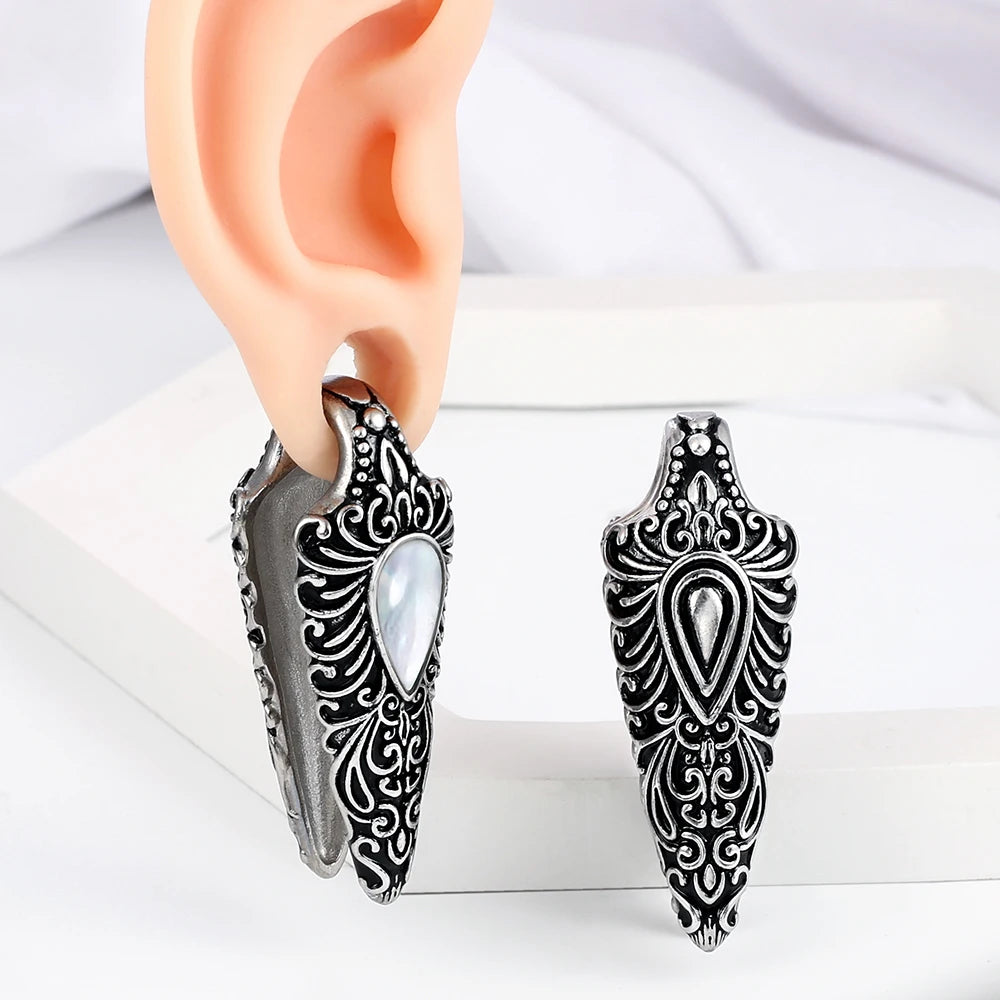 Boho White Stone Silver or Gold Weights 22mm