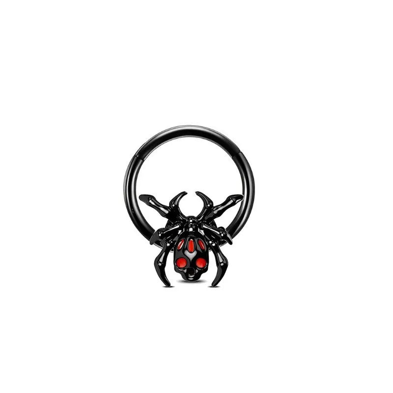 Black/Red Stone Gothic Septum ring 16g