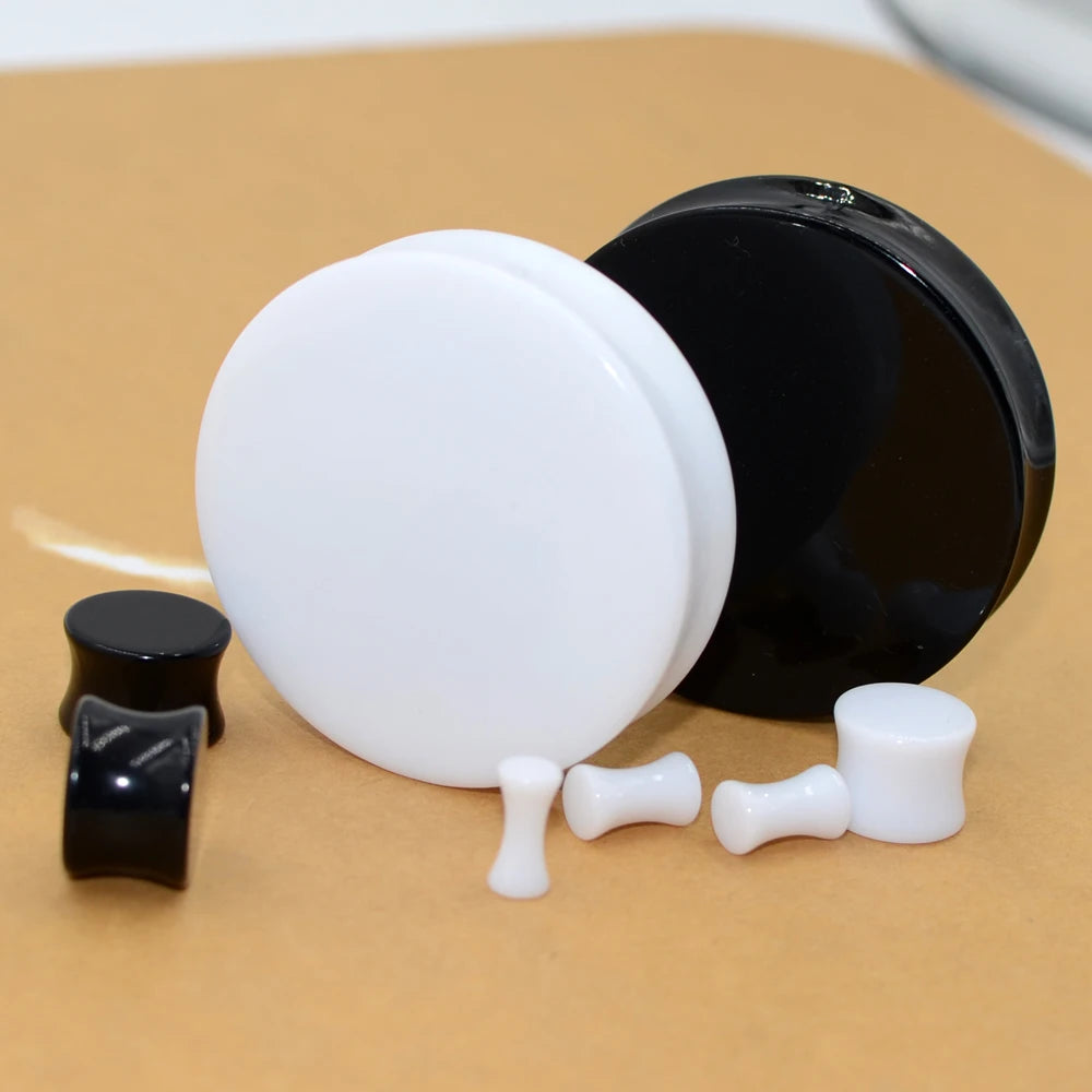 2Pair Deal Black and/or White Plugz Large Sizes 3-50mm