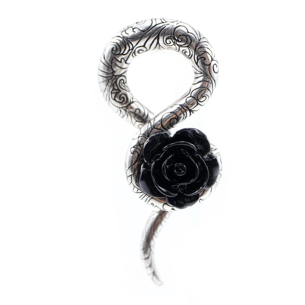 Black Rose Spiral Weights