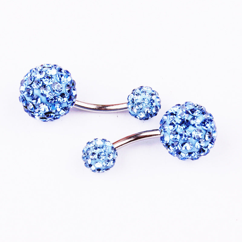 Rhinestones Belly Button Ring 14g