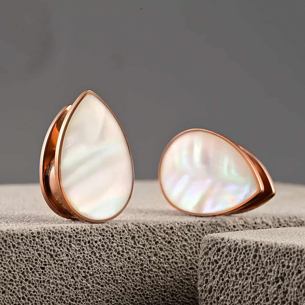Unique Tear Drop Opal/Shell Plugz 6-25mm