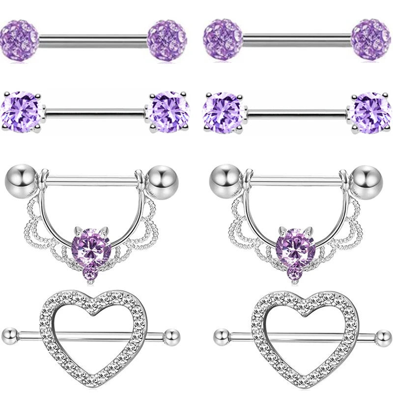 Purple Nipple Barbells 14g