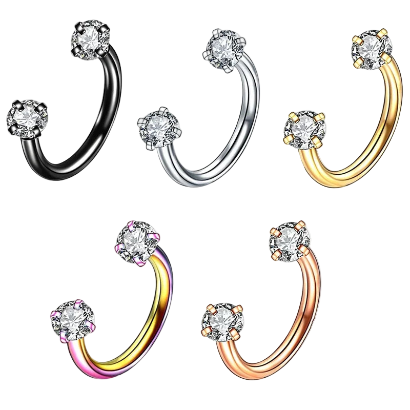 Crystal Horseshoe Ball Closure Septum Ring 16g