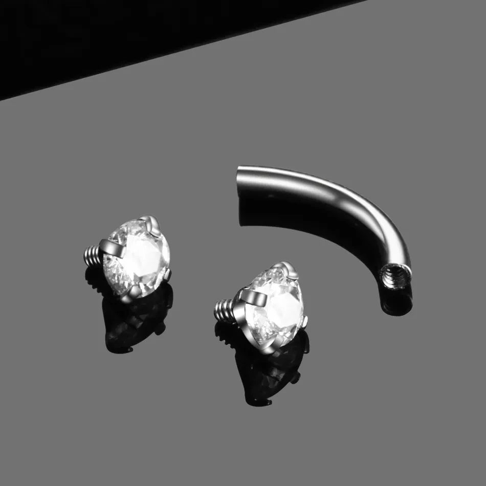16G Daith Rook Brow Bridge 6-10mm Curved Threaded Barbell