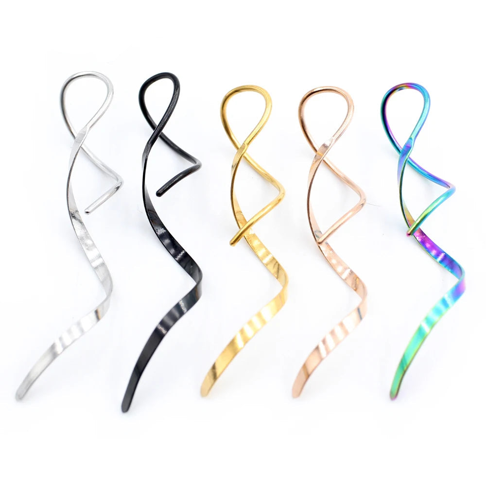 Surgical Steel 2mm Spiral Tassel Dangle Ear Navel Belly Ring Piercing