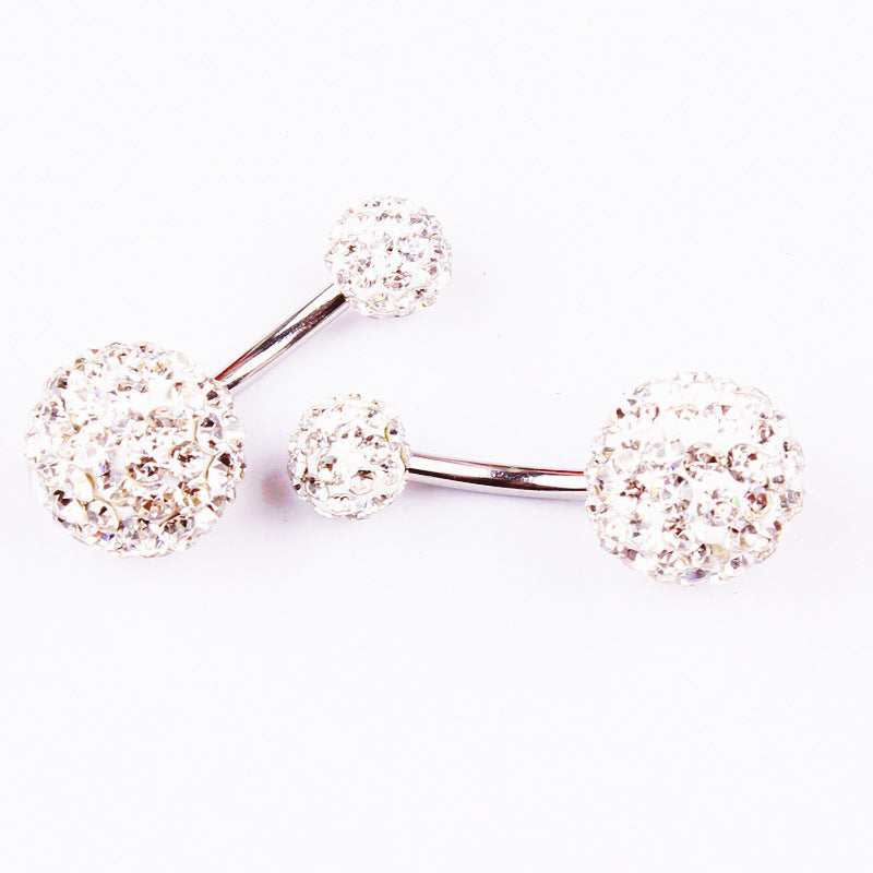 Rhinestones Belly Button Ring 14g
