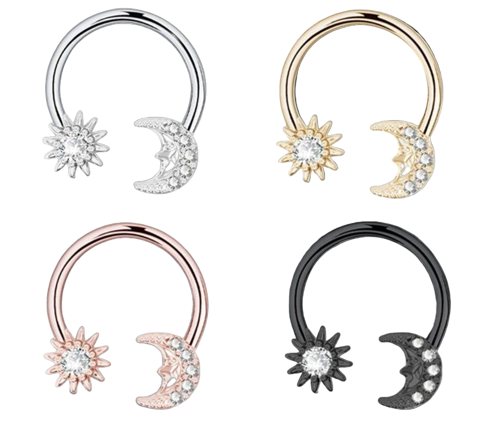 Sun and Moon Septum Ring 16g