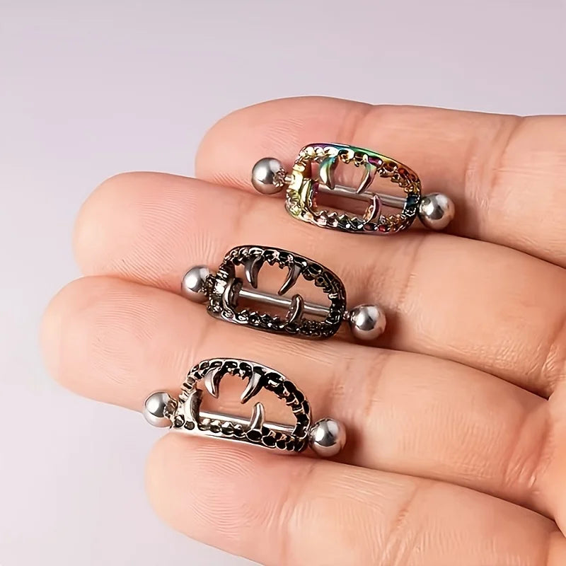 Vampire Teeth Nipple Rings 14g